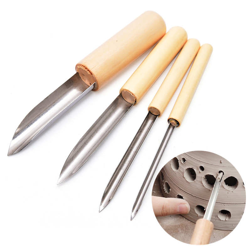 Chisel Set Wood - Outil de poterie perforateur 4 pièces/ensemble