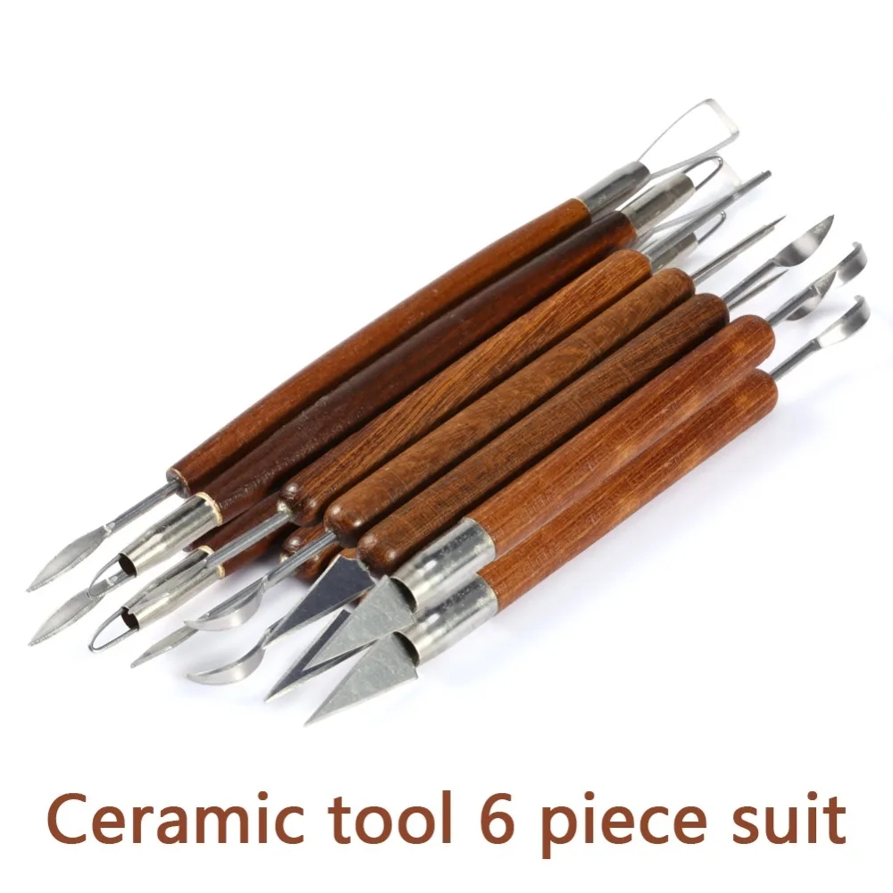 Chisel Set Wood - 6 pièces outil de sculpture poterie
