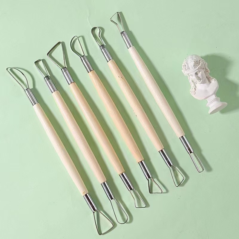 Chisel Set Wood - 6 pièces manche en bois cire